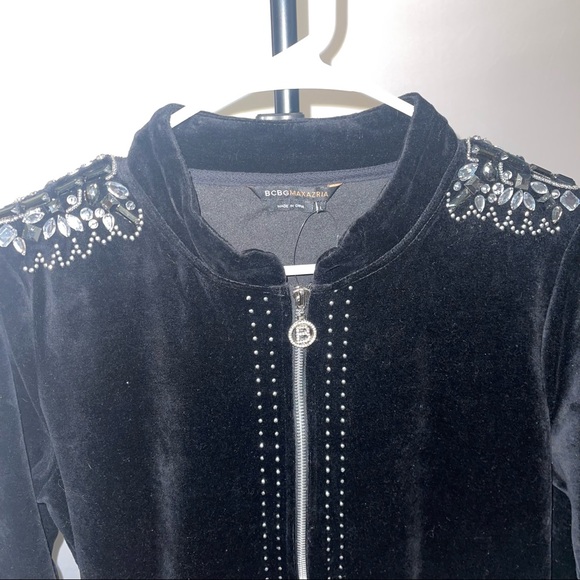 COPY - Black Velour Track Suit Jacket - Picture 6 of 7